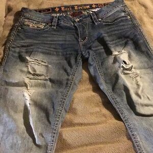 Rock Revival Vivian Crop Denim Jeans 32